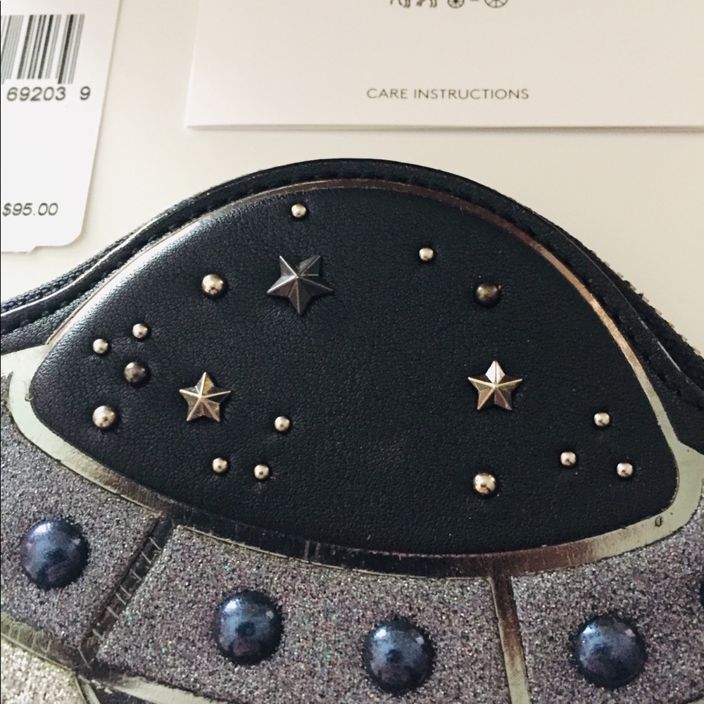 Coach UFO Alien Space Ship Coin Purse Wallet Studded Star Cloud Accessory - Picture 3 of 6